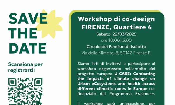 Workshop di co-design al Quartiere 4 di Firenze sabato 22 Marzo!